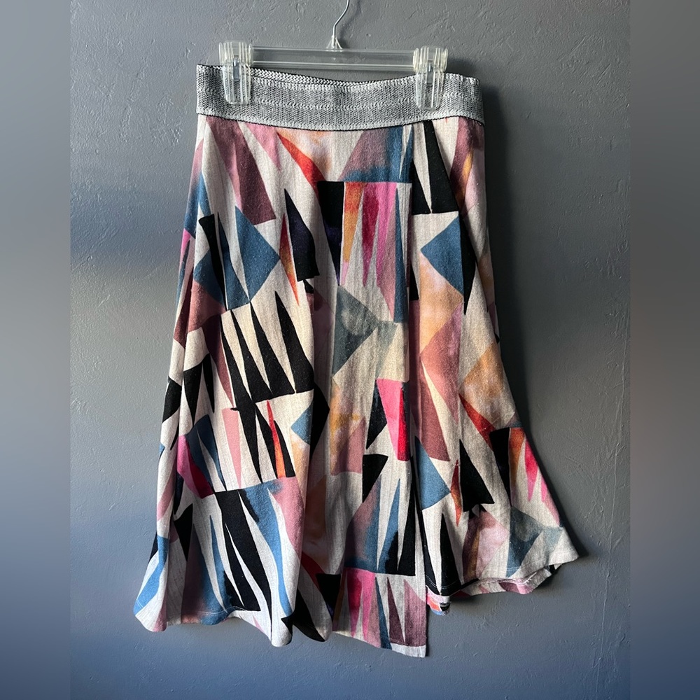 Anthropologie Vanessa Virginia Asymmetrical Colorful Skirt M